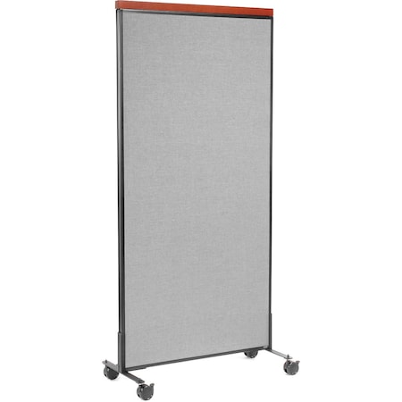 Global Industrial 36-1/4W x 100-1/2H Deluxe Mobile Office Partition Panel, Gray 695792MGY